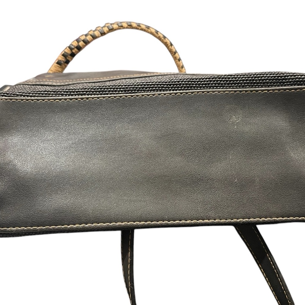 Black Handbag with Rope Handles - Picture 10 of 10
